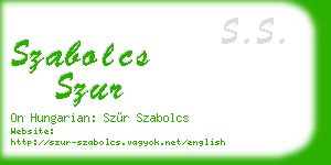 szabolcs szur business card