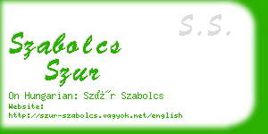 szabolcs szur business card